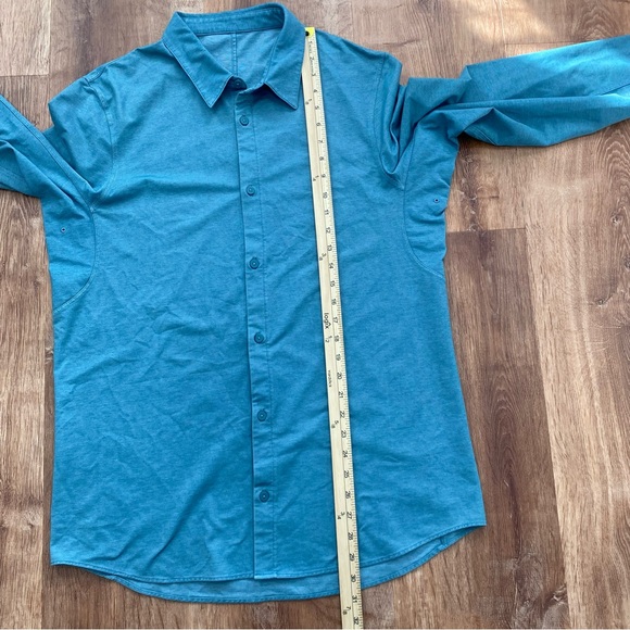 lululemon athletica One Thing At A Time Button Up Shirt Mens Large Sea Steel - Picture 3 of 9
